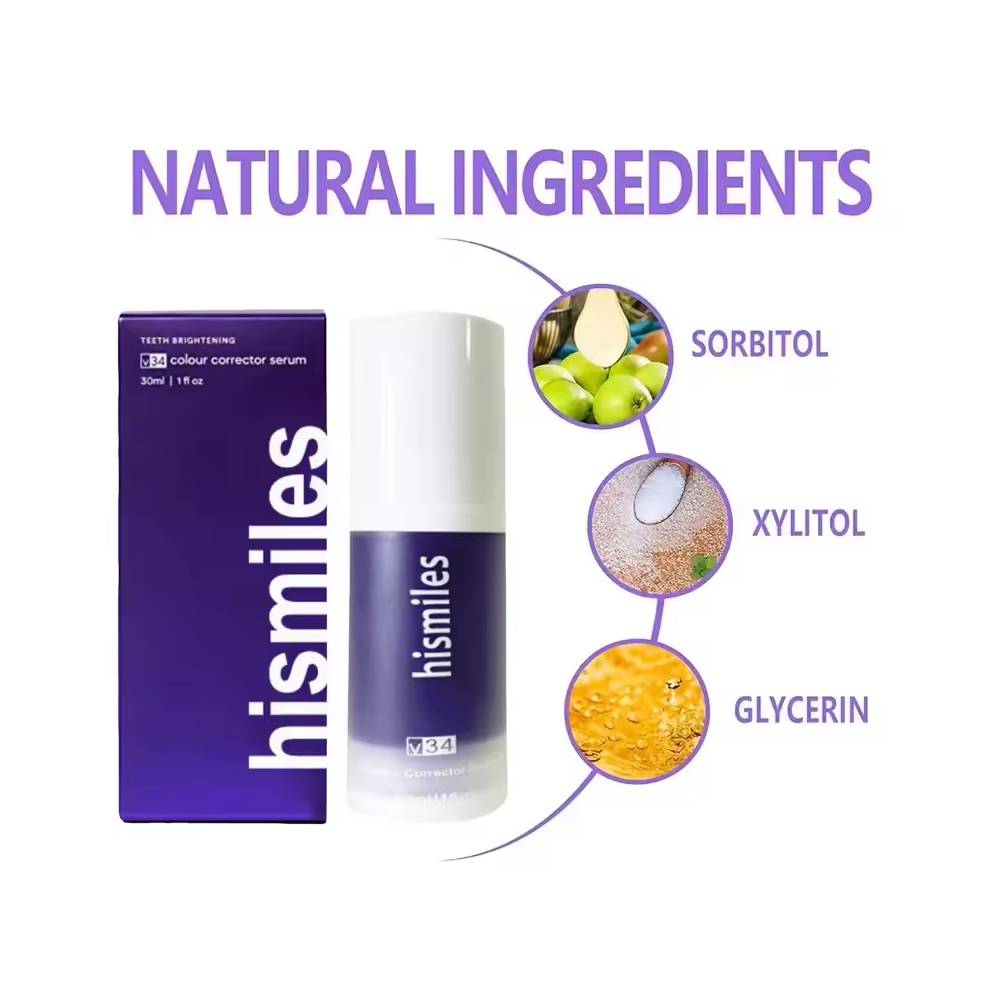 سرم اصلاح رنگ و سفیدکننده دندان Hismile V34 حجم 30 میلی لیتر اورجینال