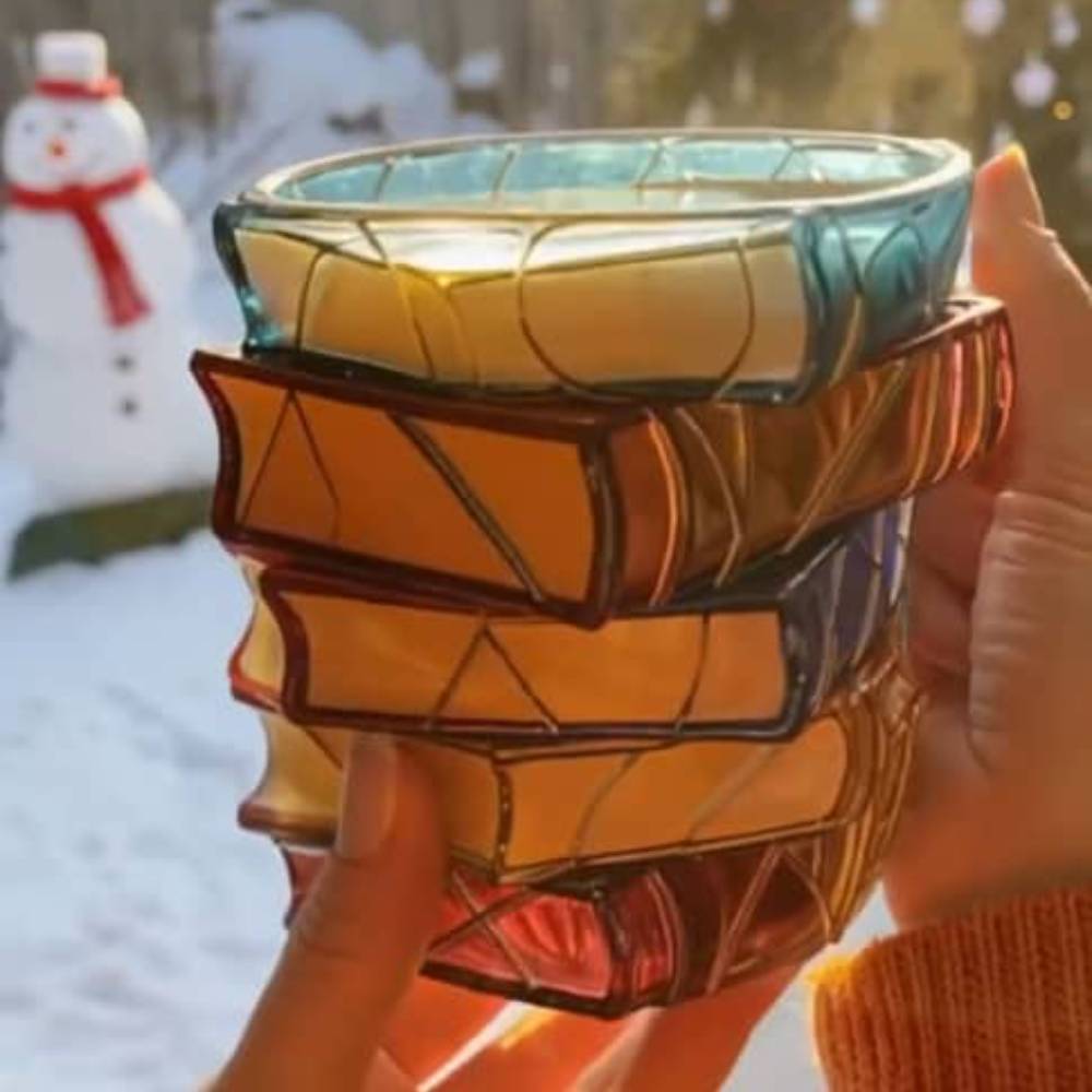 ماگ شیشه ای طرح کتاب 