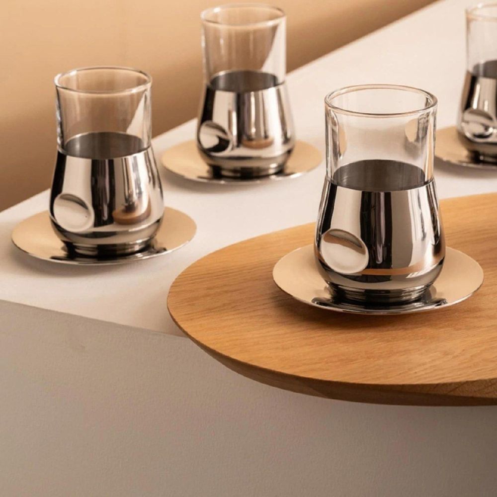 فنجان و نعلبکی شیشه ای کد HB10