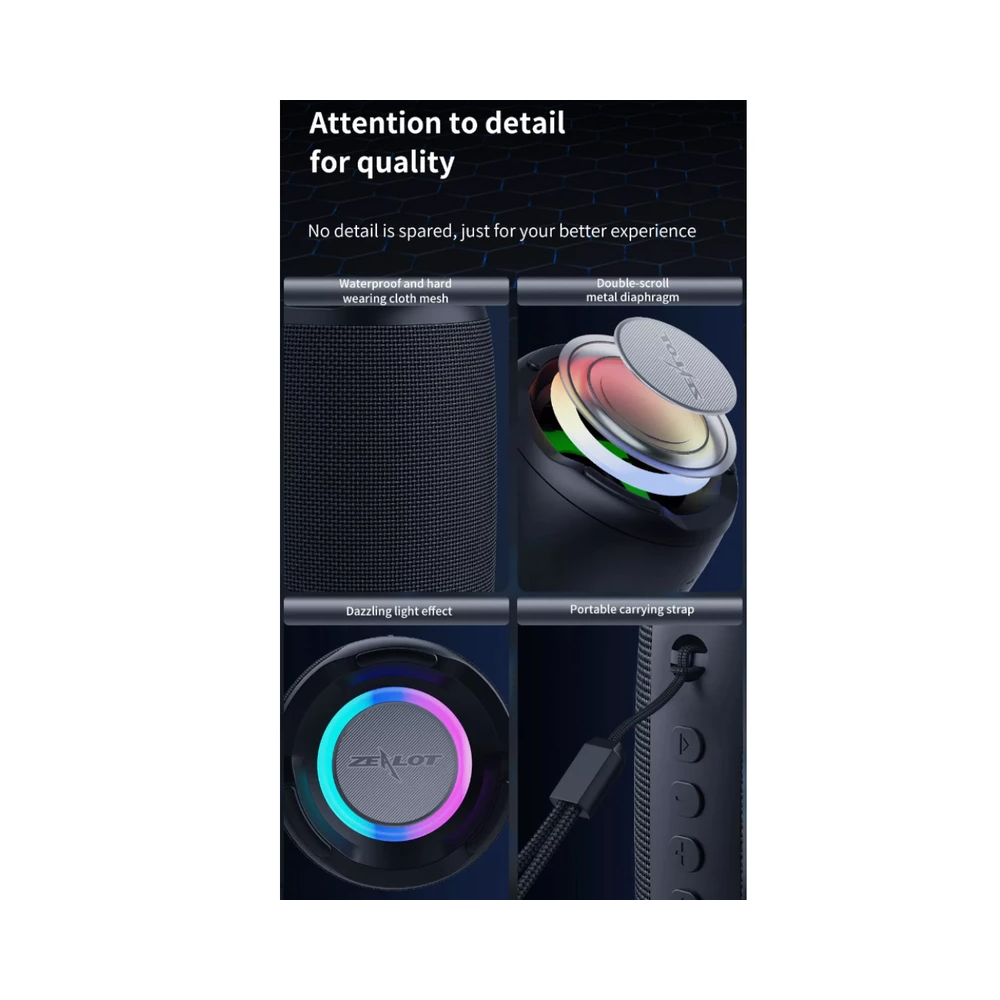 اسپیکر بلوتوثی قابل حمل zealot مدل S61M