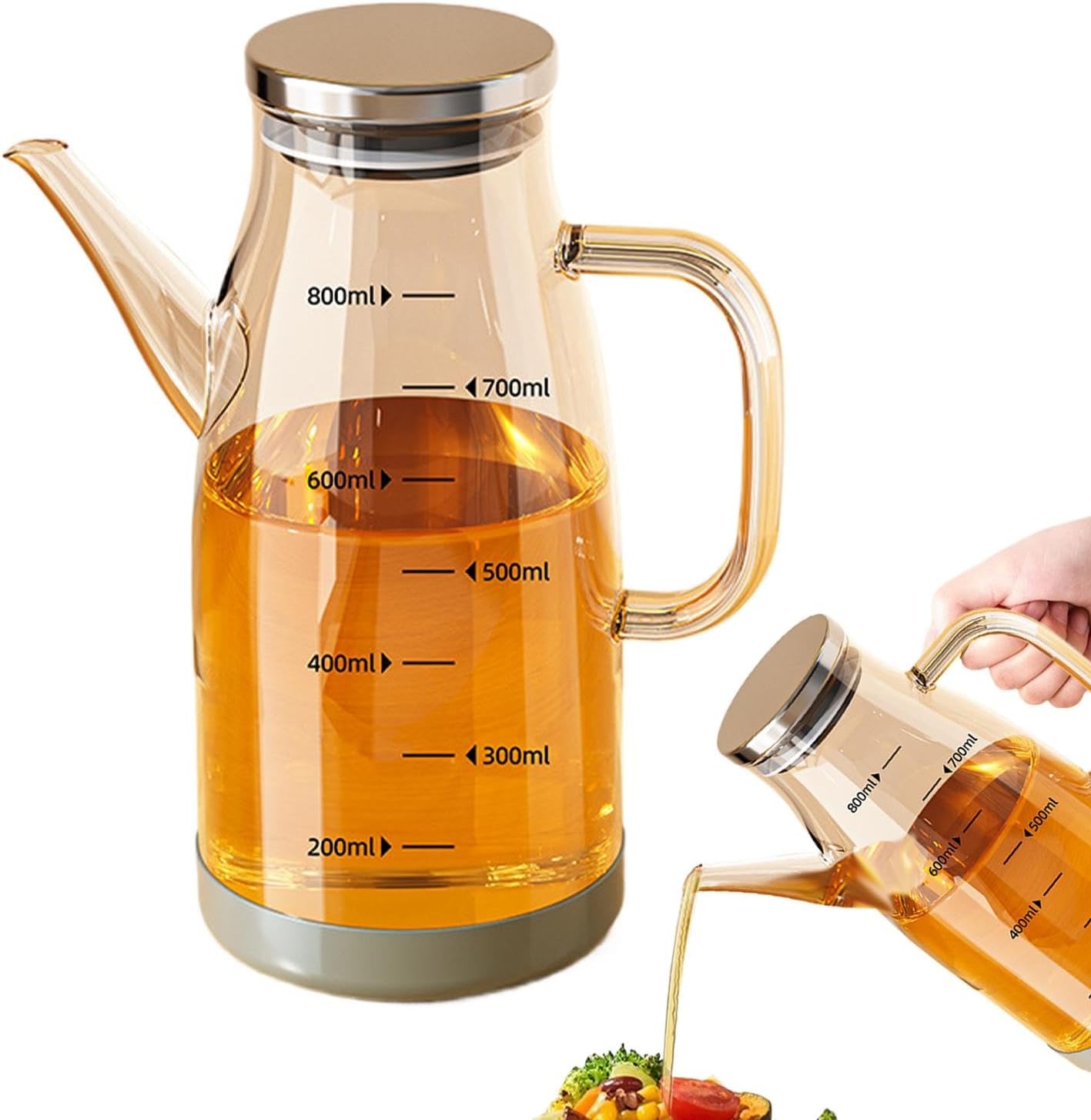 بطری روغن‌ریز شیشه‌ای 800 میلی لیتر