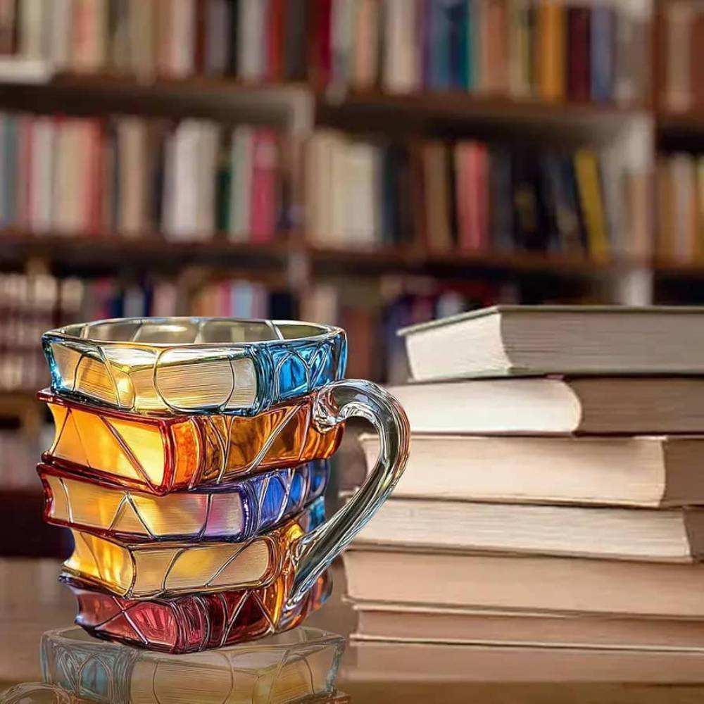 ماگ شیشه ای طرح کتاب 