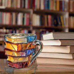 ماگ شیشه ای طرح کتاب 