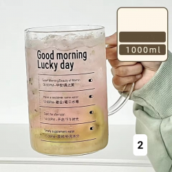 لیوان شیشه‌ای دسته‌دار INS ظرفیت 1000 میلی‌لیتر